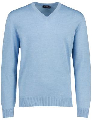 Maerz Trui v-hals Maerz blauw scheerwol