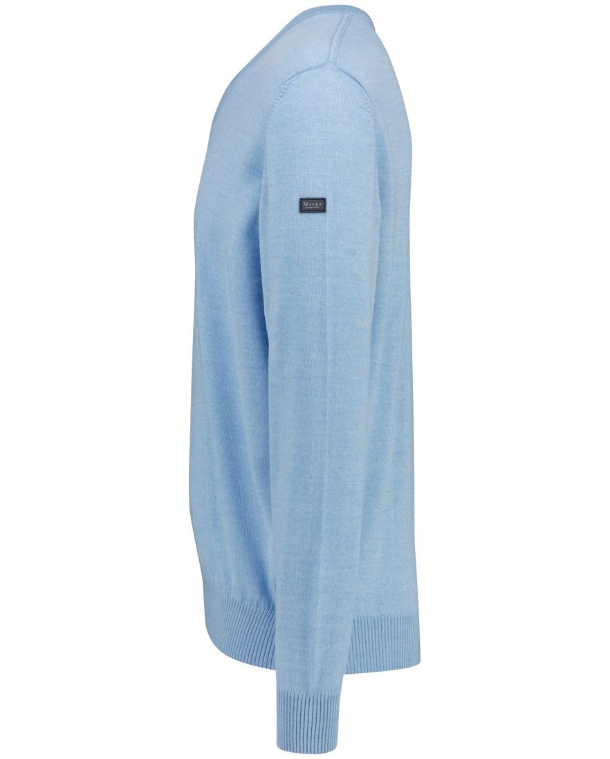 Blauwe trui Maerz v-hals scheerwol