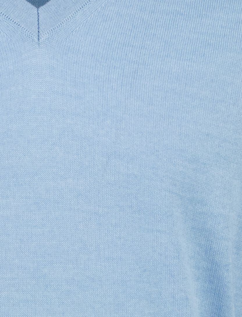 Trui v-hals Maerz blauw scheerwol