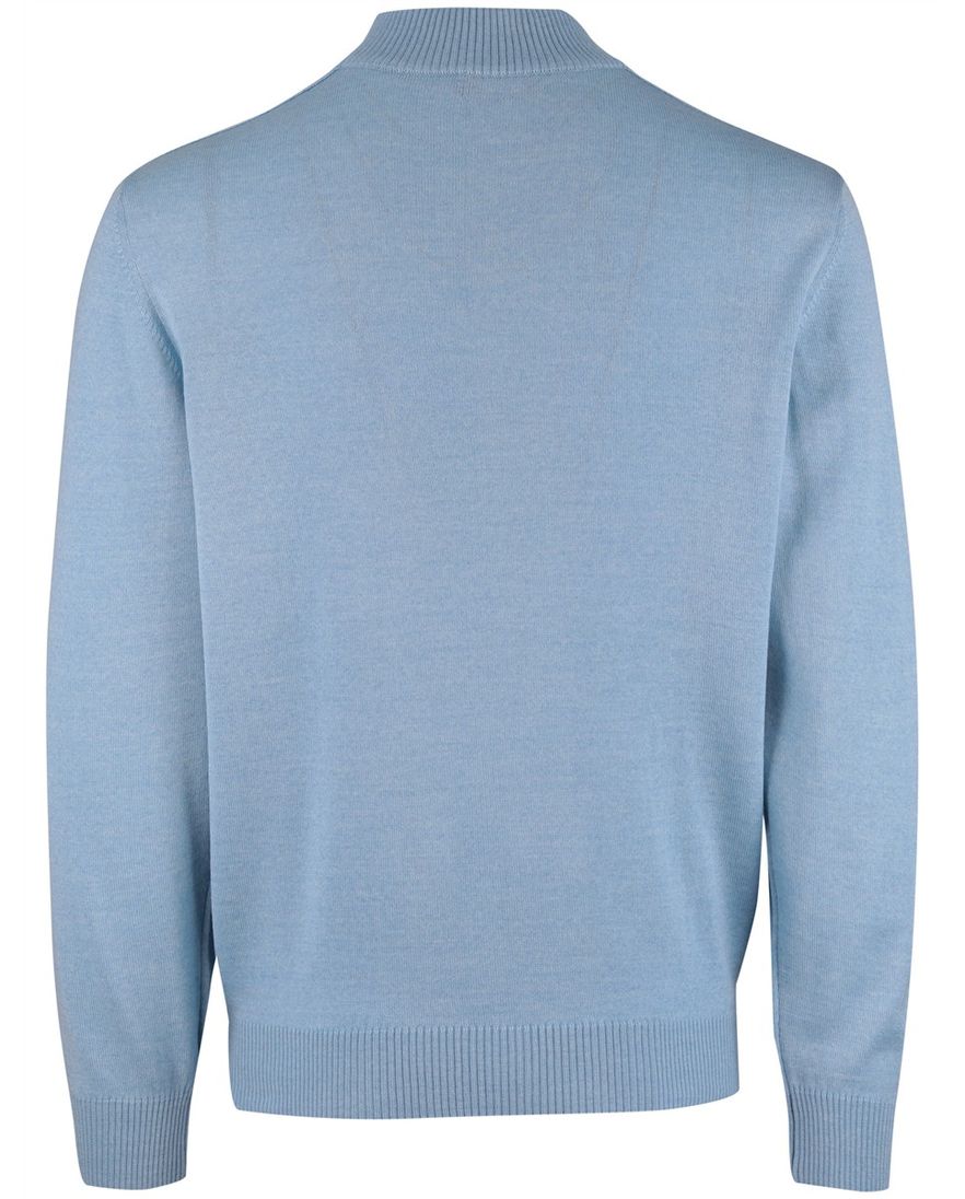 Blauwe half zip trui Maerz gemeleerd