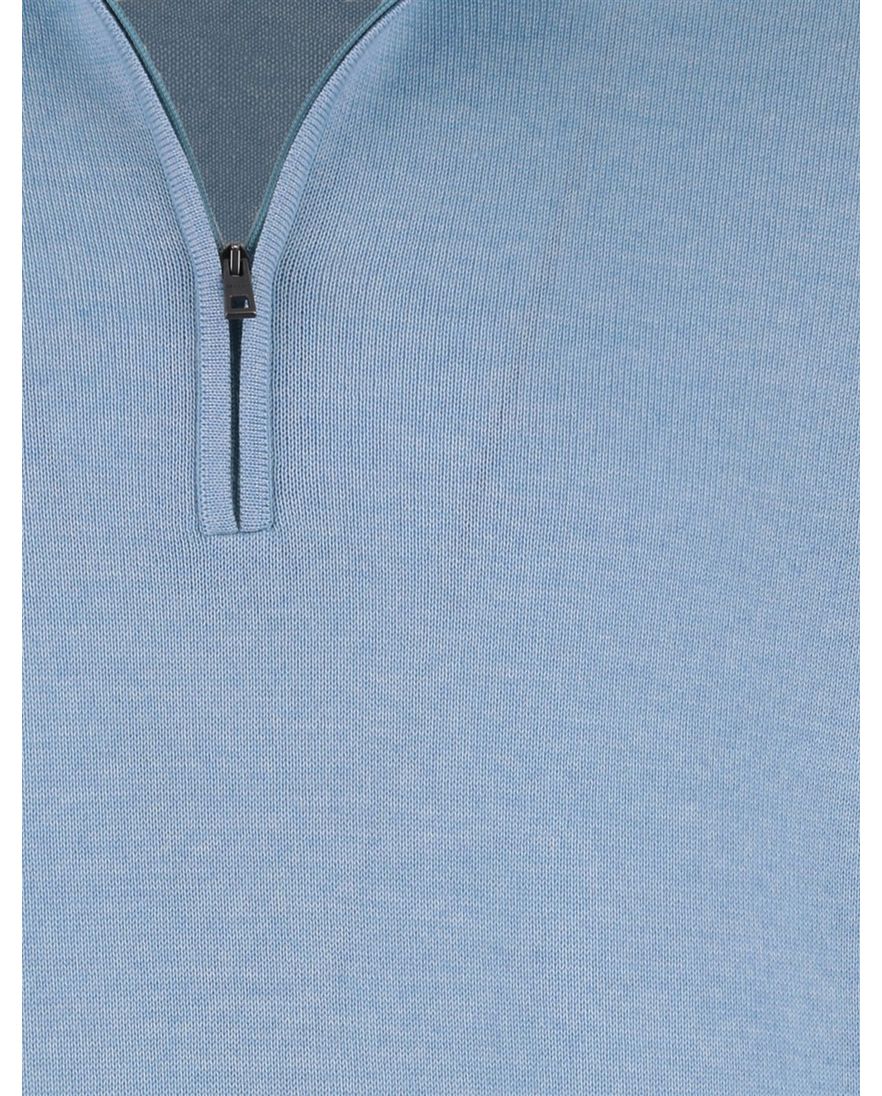 Blauwe half zip trui Maerz gemeleerd