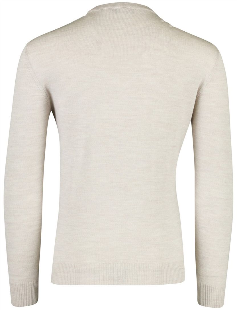 Gebreide v hals trui Maerz beige