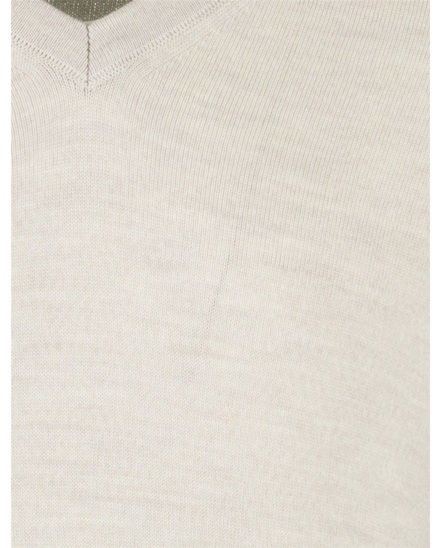 Maerz trui wol beige met v hals