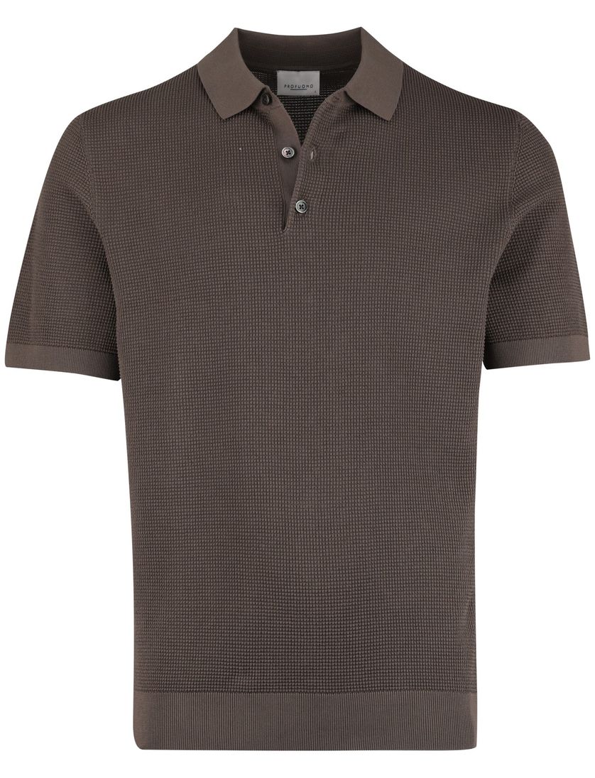 Poloshirt groen Profuomo korte mouw 3 knoopjes normale fit
