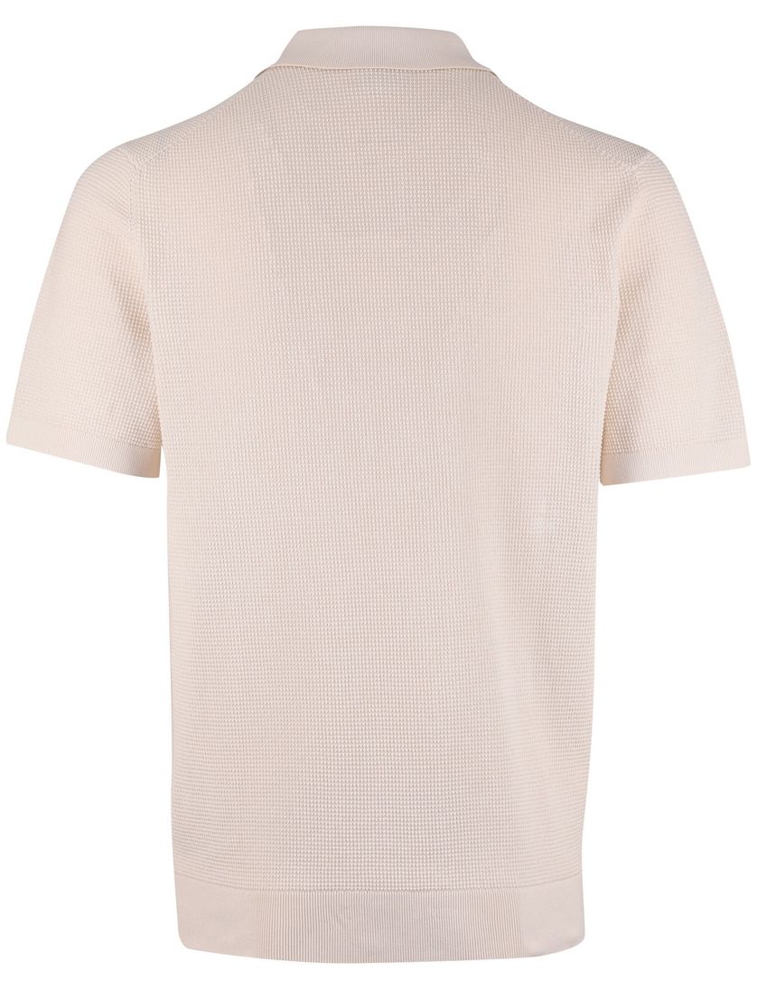 Polo beige Profuomo korte mouw 3 knoopjes normale fit