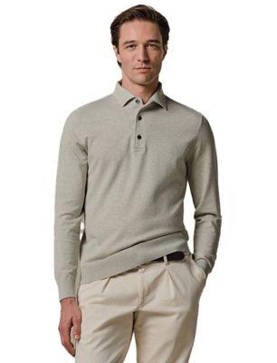 Profuomo Profuomo groen poloshirt normale fit gemeleerd