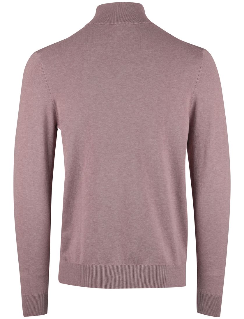 Trui roze Profuomo half zip normale fit