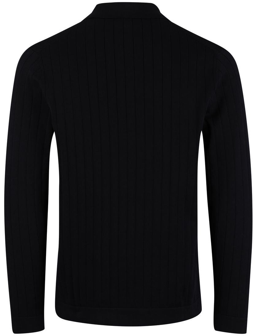 Poloshirt Profuomo navy structuur 3 knopen