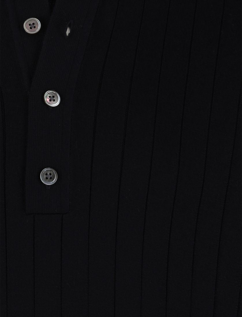 Poloshirt Profuomo navy structuur 3 knopen