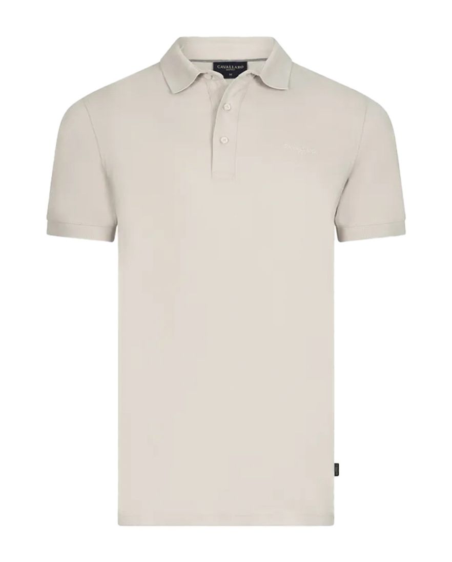 Cavallaro Mielos polo beige korte mouw 3-knoops