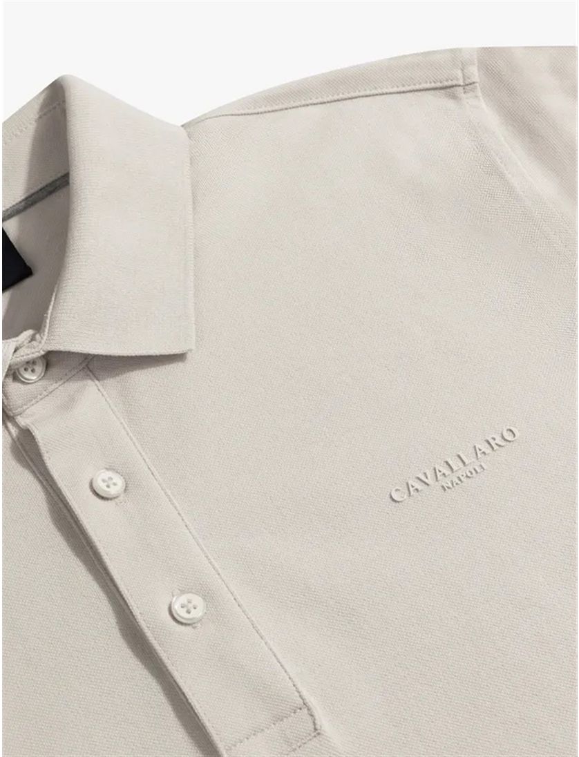 polo korte mouw beige effen Cavallaro Mielos
