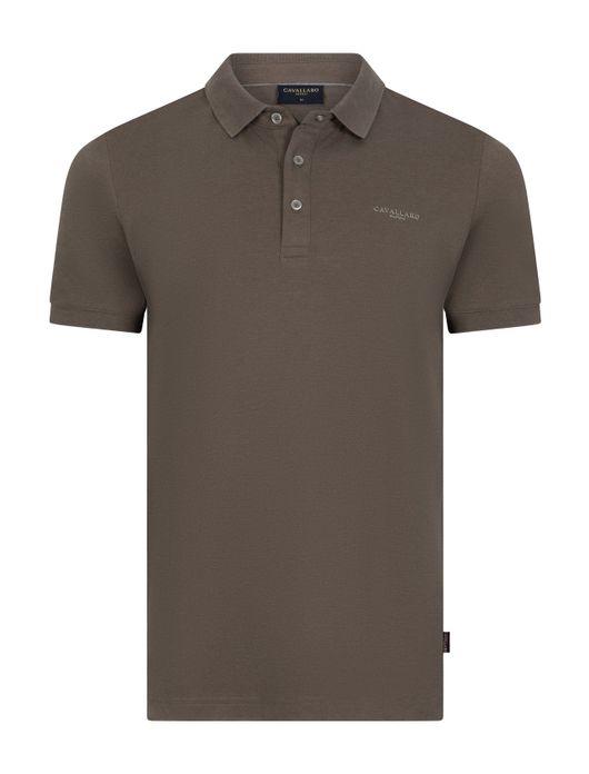 Cavallaro Mielos Polo bruin korte mouw