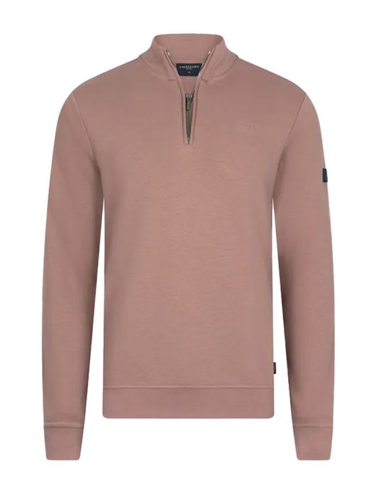 Cavallaro Diagono half zip roze trui
