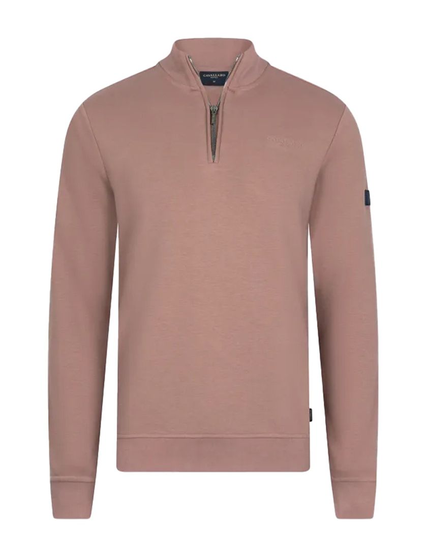 half-zip trui roze Cavallaro Diagono katoen