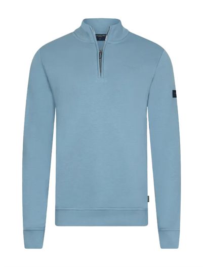 Cavallaro half-zip trui lichtblauw Cavallaro Diagono katoen