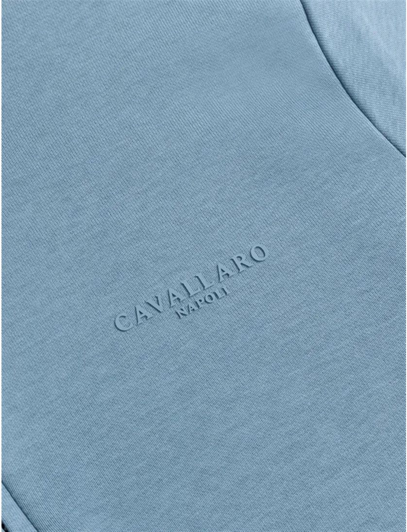 half-zip trui lichtblauw Cavallaro Diagono katoen