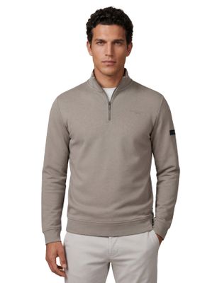 Cavallaro Cavallaro Diagono half zip trui taupe effen