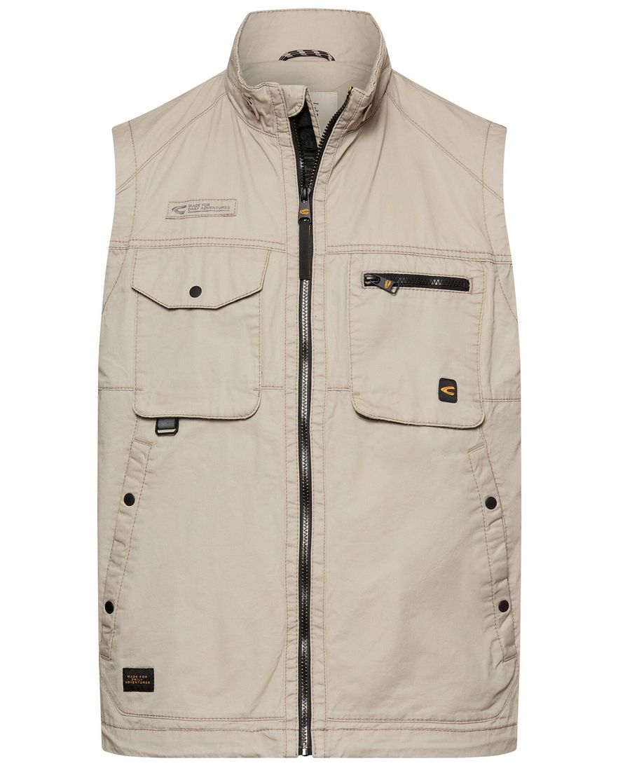 Camel active bodywarmer beige met borstzakken
