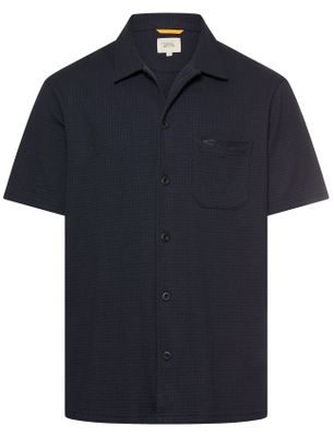Camel Active Camel Active overhemd donkerblauw katoen geprint wijde fit