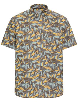 Camel Active Camel Active overhemd wijde fit bruin geprint katoen