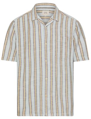 Camel Active Camel Active overhemd grijs streepjes katoen wijde fit