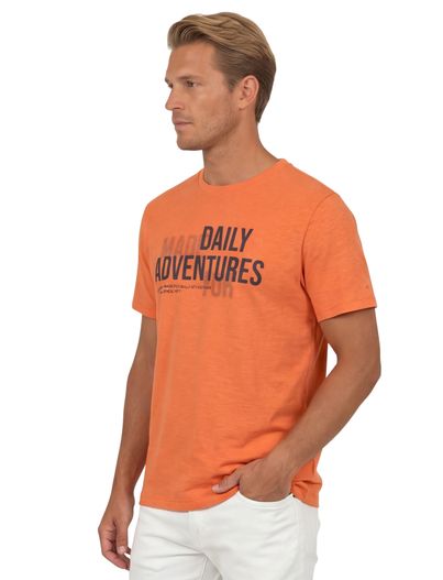 Camel Active Camel Active t-shirt oranje korte mouw