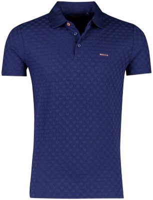 New Zealand Poloshirt donkerblauw geprint NZA 3 knoops