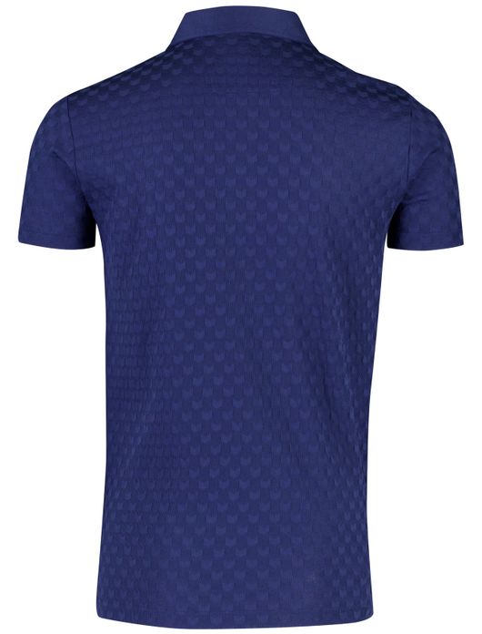 NZA poloshirt donkerblauw patroon normale fit