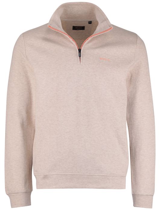 NZA half zip sweater beige gemêleerd