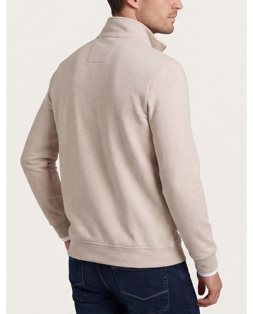 Beige trui half zip New Zealand normale fit