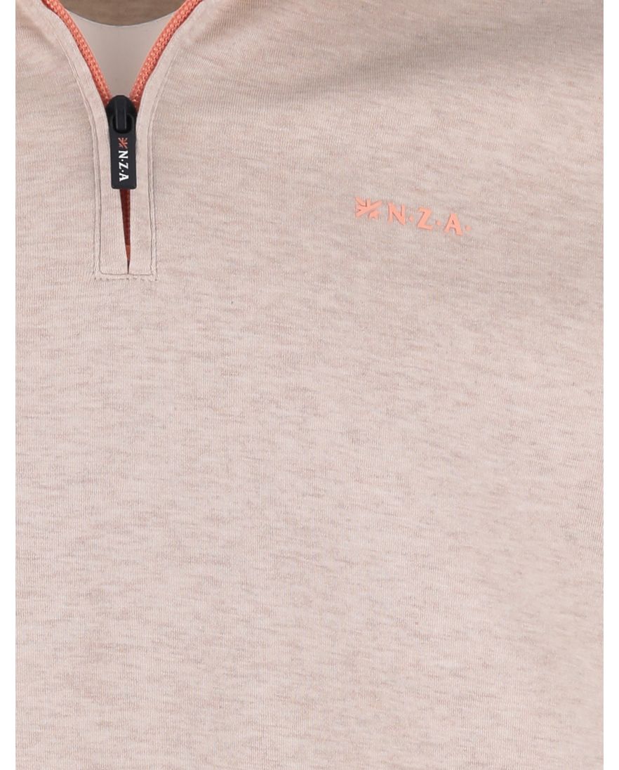 Beige trui half zip New Zealand normale fit