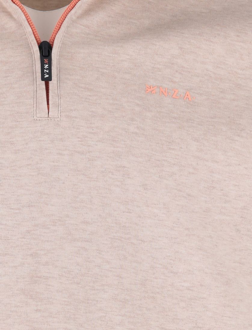 Trui half zip beige New Zealand normale fit
