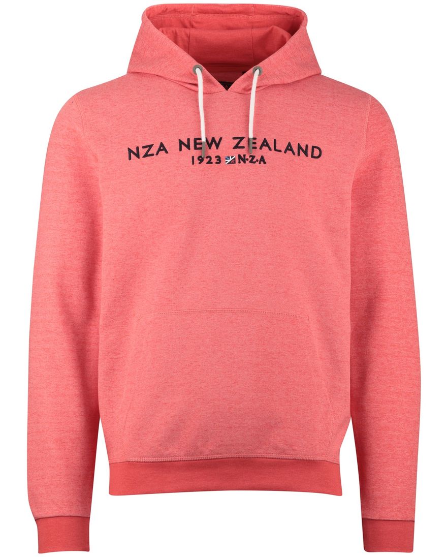 rode hoodie New Zealand merkt tekst