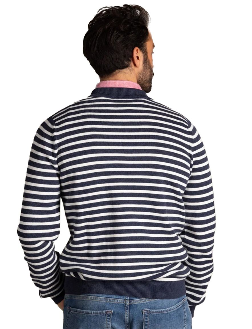 New Zealand poloshirt donkerblauw streepjes normale fit