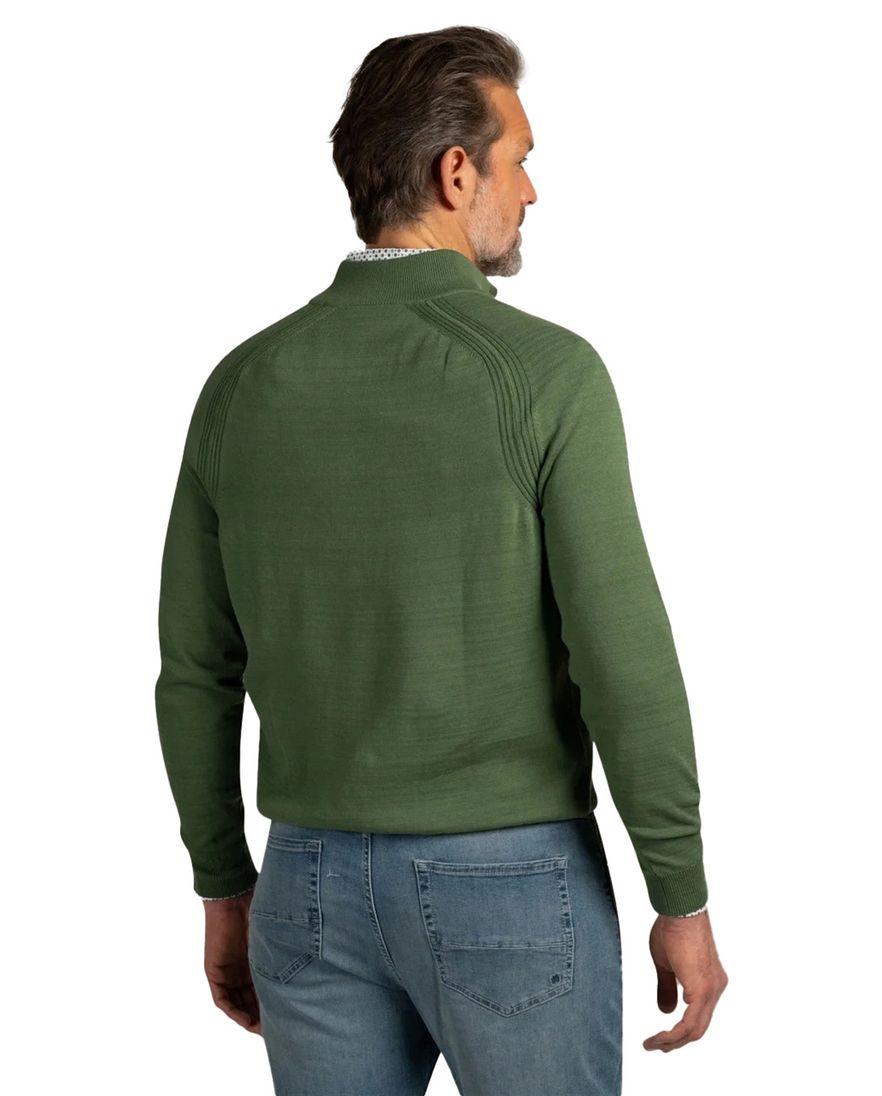 Groen trui New Zealand half zip normale fit