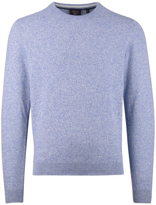 New Zealand trui gemeleerd blauw ronde hals