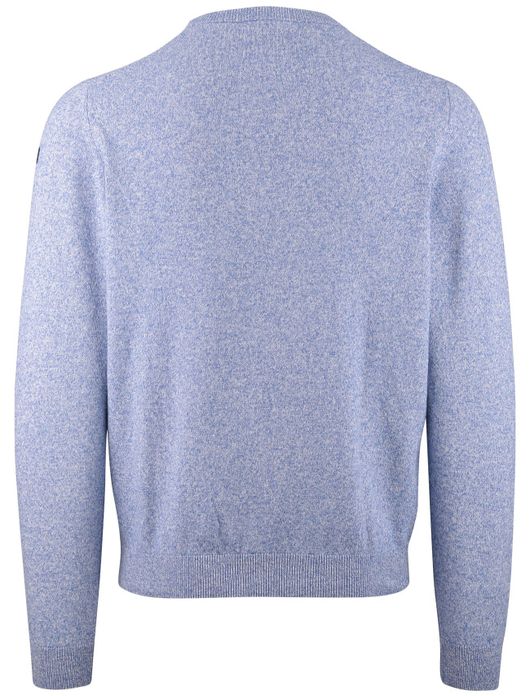 New Zealand trui gemeleerd blauw ronde hals