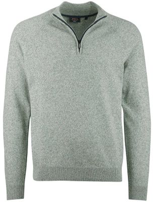 New Zealand Grijze trui half zip New Zealand normale fit