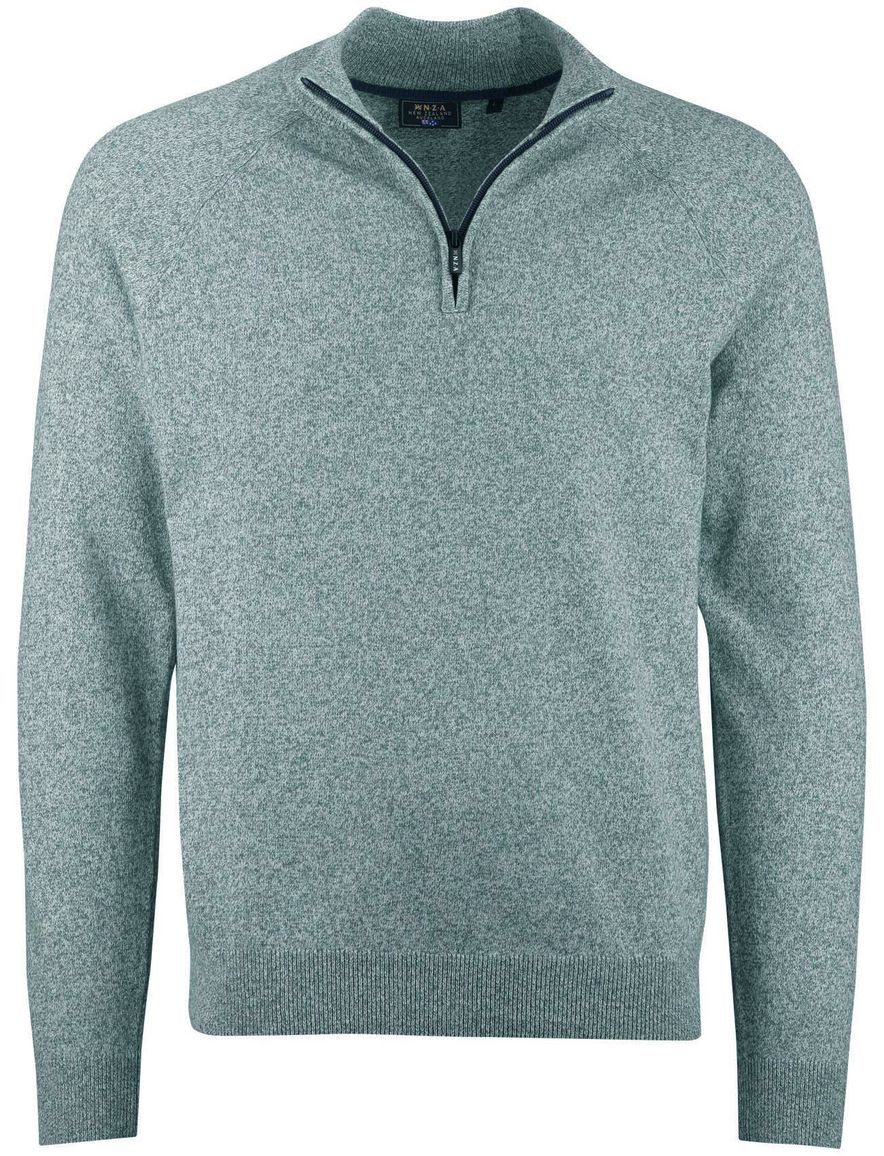 Groene trui New Zealand half zip normale fit