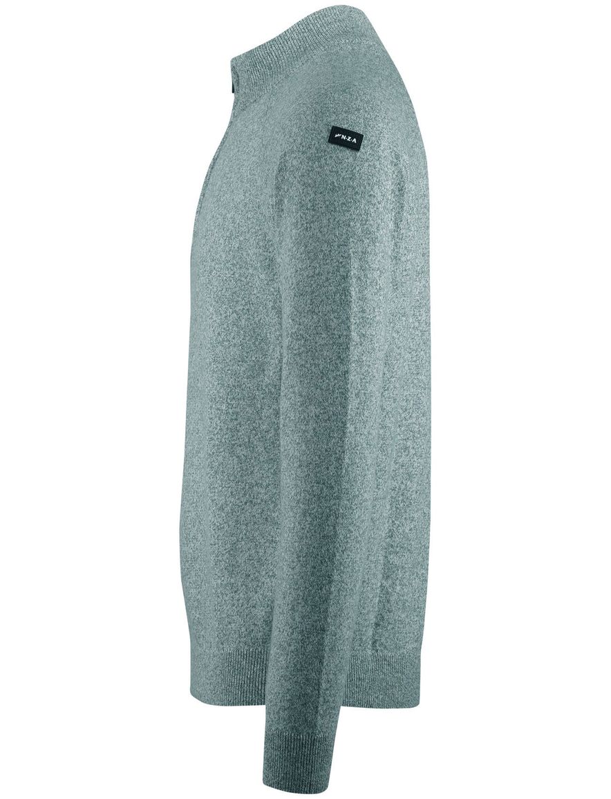 Groene trui New Zealand half zip normale fit