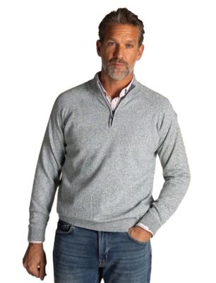 New Zealand Grijze trui half zip New Zealand normale fit