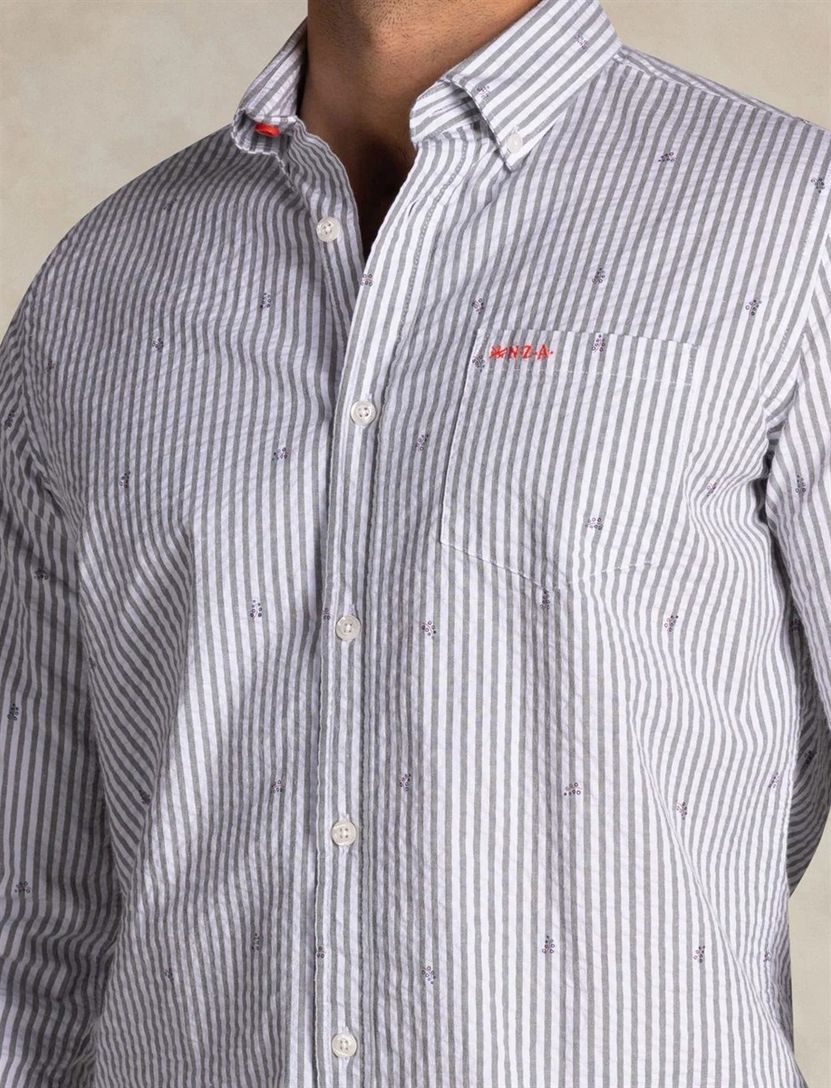 Overhemd New Zealand borstzak blauw geruit