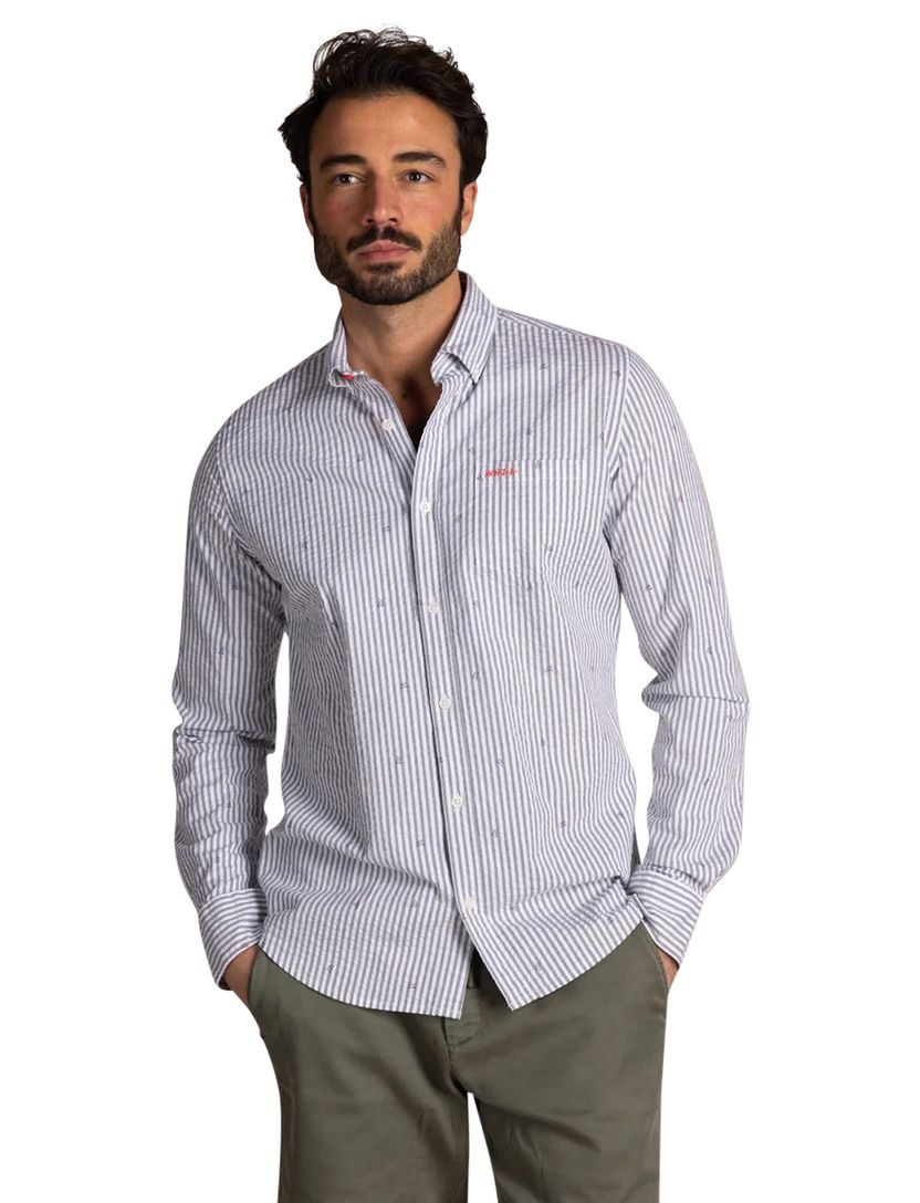 Overhemd New Zealand borstzak blauw geruit