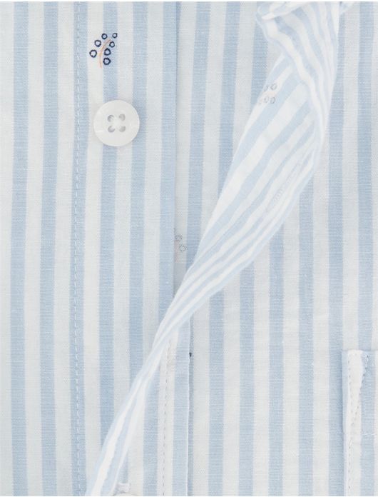 New Zealand overhemd lichtblauw gestreept