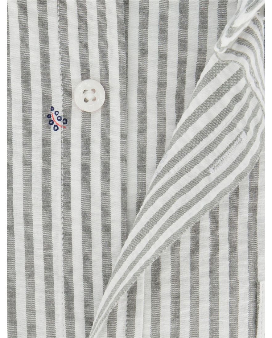 Groen overhemd gestreept New Zealand borstzak