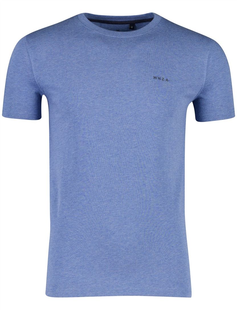 Blauw t-shirt NZA gemeleerd normale fit