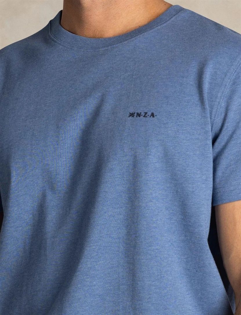 Blauw t-shirt NZA gemeleerd normale fit