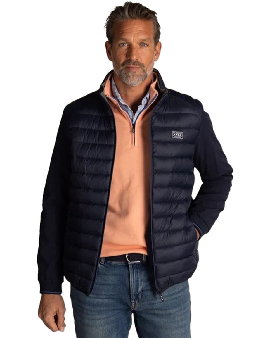 Gewatteerde jas New Zealand donkerblauw kort