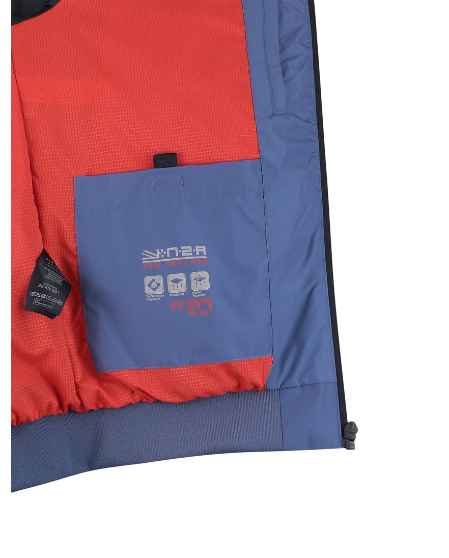 Zomerjas blauw New Zealand zwarte rits zonder capuchon