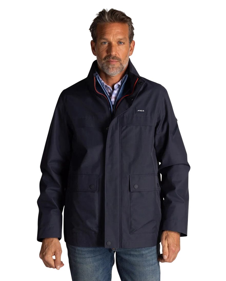 Zomerjas donkerblauw New Zealand waterdicht afneembare capuchon